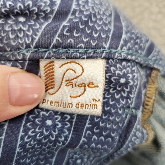 Paige Jeans Womens 28 (32x28) Blue Jean Premium Denim Manning Low Rise Flare - Picture 10 of 11